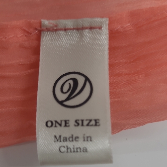 Scarf Pastel Peach Solid Color Sash Belt Lightweight Coastal Cool Resortwear - Picture 2 of 9